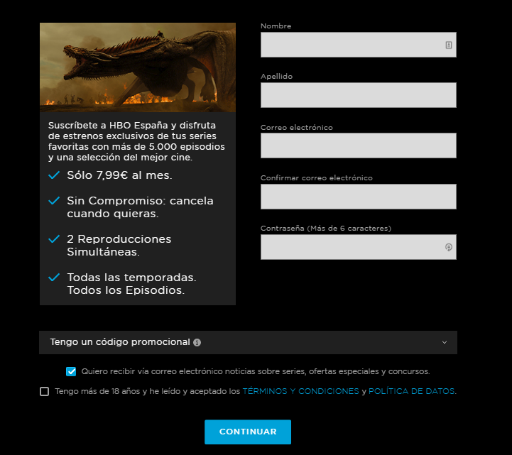 Formulario HBO Formulario HBO
